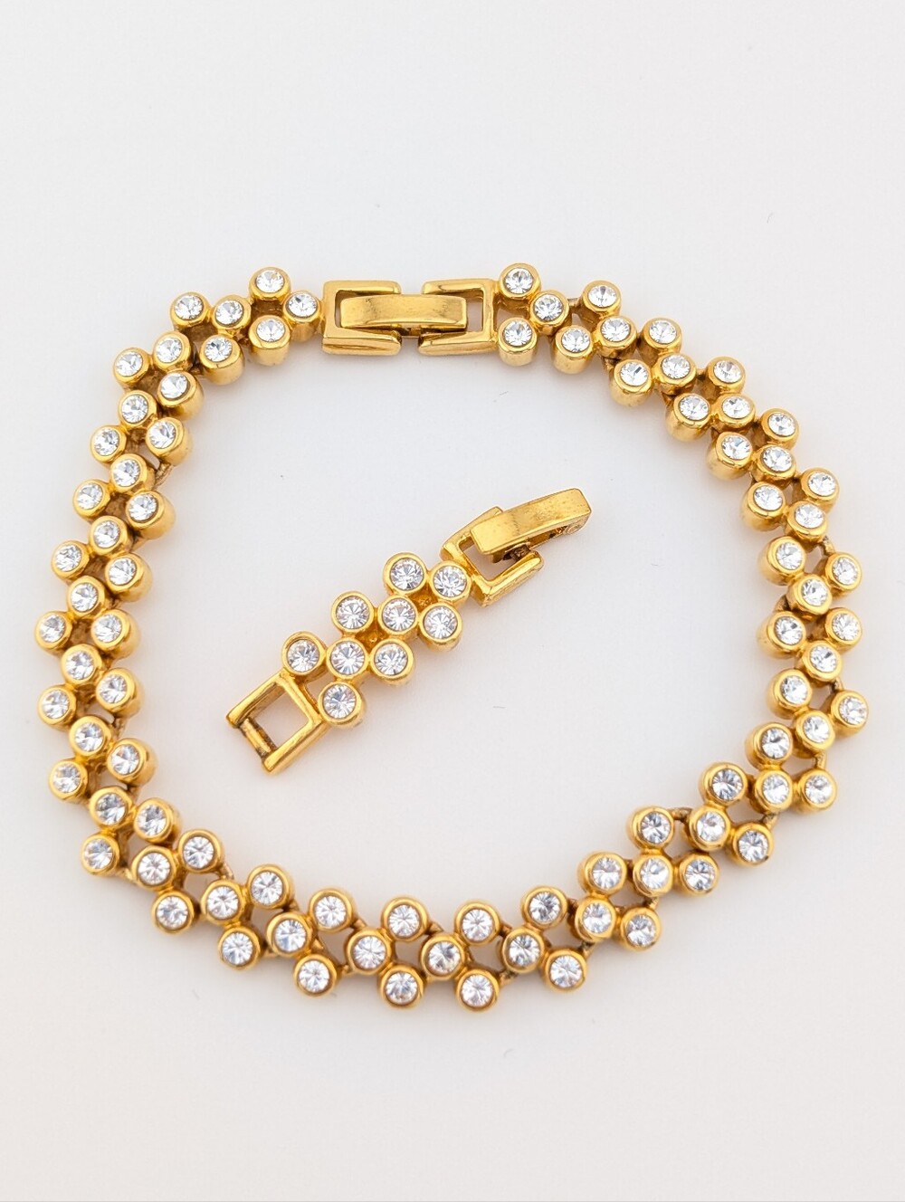 Vintage Camrose & Kross Jackie Kennedy JBK - Crystal Gold Tennis Bracelet